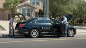 A Sandhurst taxi service driver and a solo traveler.